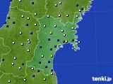 宮城県のアメダス実況(風向・風速)(2018年02月18日)