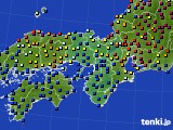 近畿地方のアメダス実況(日照時間)(2018年02月19日)