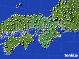 近畿地方のアメダス実況(風向・風速)(2018年02月19日)