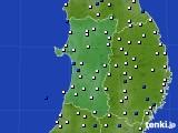 秋田県のアメダス実況(風向・風速)(2018年02月19日)