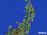 東北地方のアメダス実況(日照時間)(2018年02月21日)