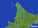 道北のアメダス実況(風向・風速)(2018年02月21日)