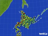 2018年02月22日の北海道地方のアメダス(積雪深)