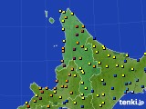 道北のアメダス実況(積雪深)(2018年02月22日)