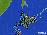 北海道地方のアメダス実況(日照時間)(2018年02月23日)