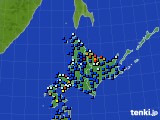 北海道地方のアメダス実況(日照時間)(2018年02月24日)