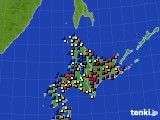 北海道地方のアメダス実況(日照時間)(2018年02月25日)
