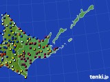 道東のアメダス実況(日照時間)(2018年02月25日)