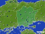 岡山県のアメダス実況(風向・風速)(2018年02月28日)