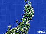 東北地方のアメダス実況(風向・風速)(2018年03月01日)