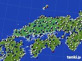 2018年03月01日の中国地方のアメダス(風向・風速)