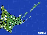 道東のアメダス実況(風向・風速)(2018年03月01日)