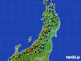 東北地方のアメダス実況(積雪深)(2018年03月03日)