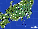 関東・甲信地方のアメダス実況(風向・風速)(2018年03月10日)
