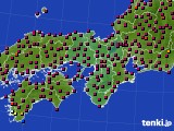 近畿地方のアメダス実況(日照時間)(2018年03月12日)