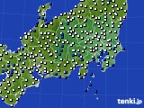 関東・甲信地方のアメダス実況(風向・風速)(2018年03月13日)