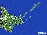 道東のアメダス実況(風向・風速)(2018年03月14日)