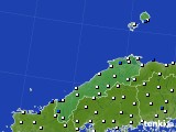 2018年03月15日の島根県のアメダス(風向・風速)