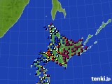 北海道地方のアメダス実況(日照時間)(2018年03月18日)