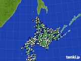 2018年03月18日の北海道地方のアメダス(風向・風速)