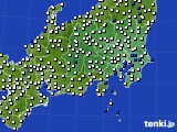 関東・甲信地方のアメダス実況(風向・風速)(2018年03月19日)