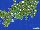 東海地方のアメダス実況(風向・風速)(2018年03月19日)
