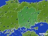 岡山県のアメダス実況(風向・風速)(2018年03月20日)