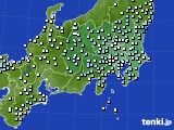 関東・甲信地方のアメダス実況(降水量)(2018年03月21日)