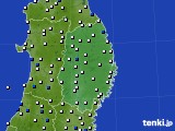 岩手県のアメダス実況(風向・風速)(2018年03月21日)