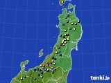 東北地方のアメダス実況(積雪深)(2018年03月22日)