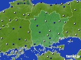 岡山県のアメダス実況(風向・風速)(2018年03月22日)