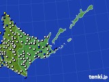 道東のアメダス実況(風向・風速)(2018年03月24日)