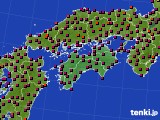 四国地方のアメダス実況(日照時間)(2018年03月25日)