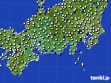 2018年03月25日の東海地方のアメダス(風向・風速)