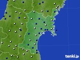 宮城県のアメダス実況(風向・風速)(2018年03月25日)