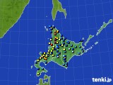 北海道地方のアメダス実況(積雪深)(2018年03月27日)