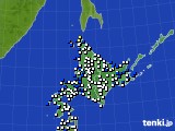 北海道地方のアメダス実況(風向・風速)(2018年03月27日)