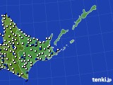 道東のアメダス実況(風向・風速)(2018年03月29日)