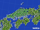 2018年03月30日の中国地方のアメダス(風向・風速)