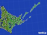 道東のアメダス実況(風向・風速)(2018年03月30日)