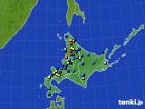 北海道地方のアメダス実況(積雪深)(2018年04月01日)