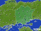 岡山県のアメダス実況(風向・風速)(2018年04月03日)