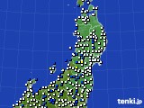 東北地方のアメダス実況(風向・風速)(2018年04月04日)