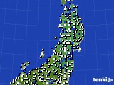 東北地方のアメダス実況(風向・風速)(2018年04月08日)