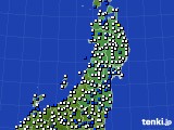 東北地方のアメダス実況(風向・風速)(2018年04月09日)