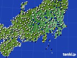 関東・甲信地方のアメダス実況(風向・風速)(2018年04月09日)