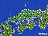 中国地方のアメダス実況(風向・風速)(2018年04月09日)