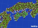 四国地方のアメダス実況(日照時間)(2018年04月10日)