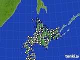 北海道地方のアメダス実況(風向・風速)(2018年04月10日)