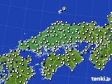 中国地方のアメダス実況(風向・風速)(2018年04月10日)